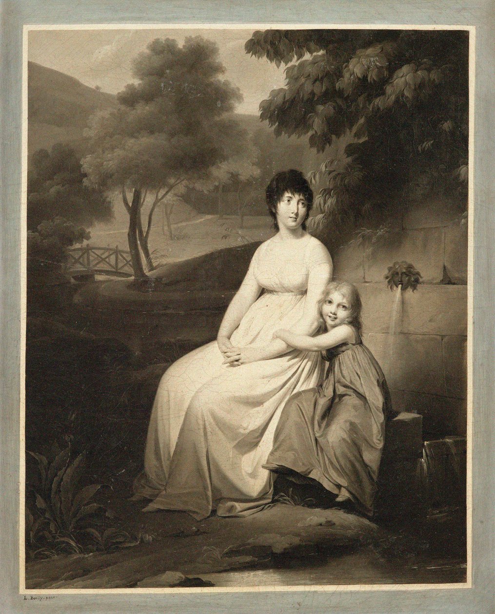 Retrato de Thérésa Tallien y su hija en un parque de Louis Leopold Boilly