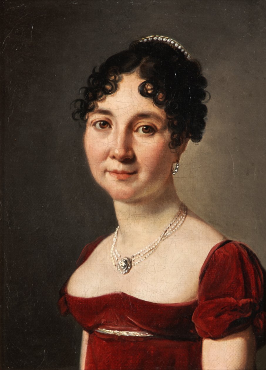Retrato de una mujer con vestido de terciopelo rojo de Louis Leopold Boilly