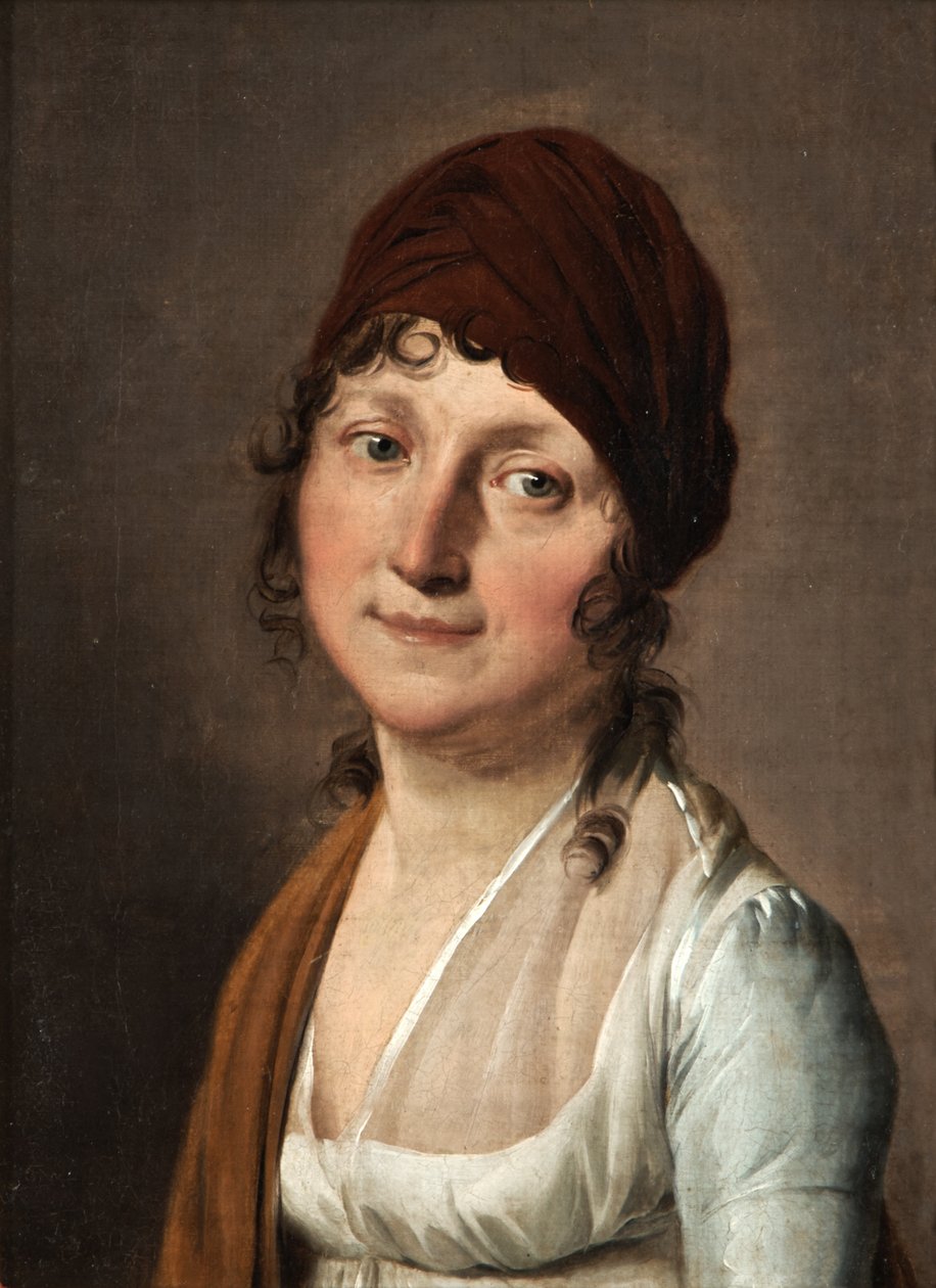 Retrato de una mujer con cinta roja para el cabello de Louis Leopold Boilly