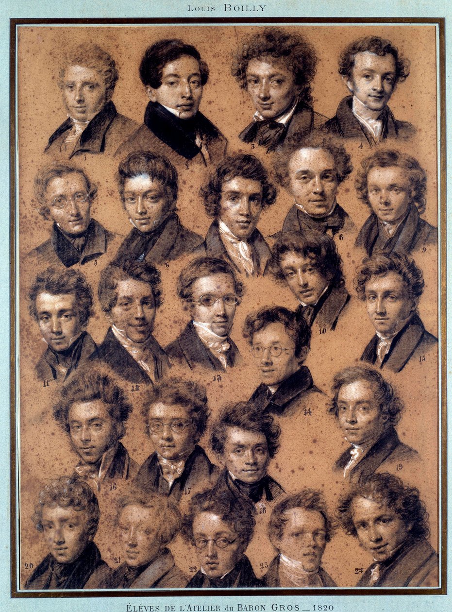 Retrato de los estudiantes del estudio del pintor Antoine Jean Gros de Louis Leopold Boilly