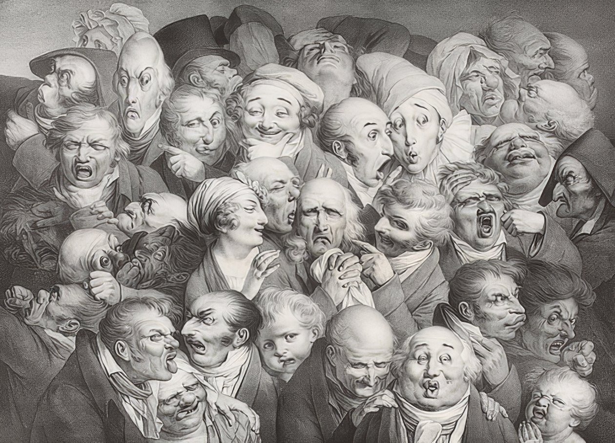 Reunión de 35 cabezas diversas (35 verschiedene Köpfe). 1825 de Louis Leopold Boilly