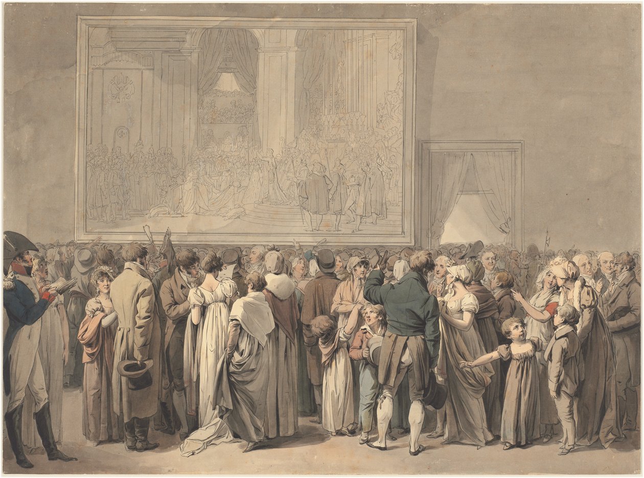 El Público en el Salón del Louvre, Viendo la Pintura del "Sacre" de Louis Leopold Boilly