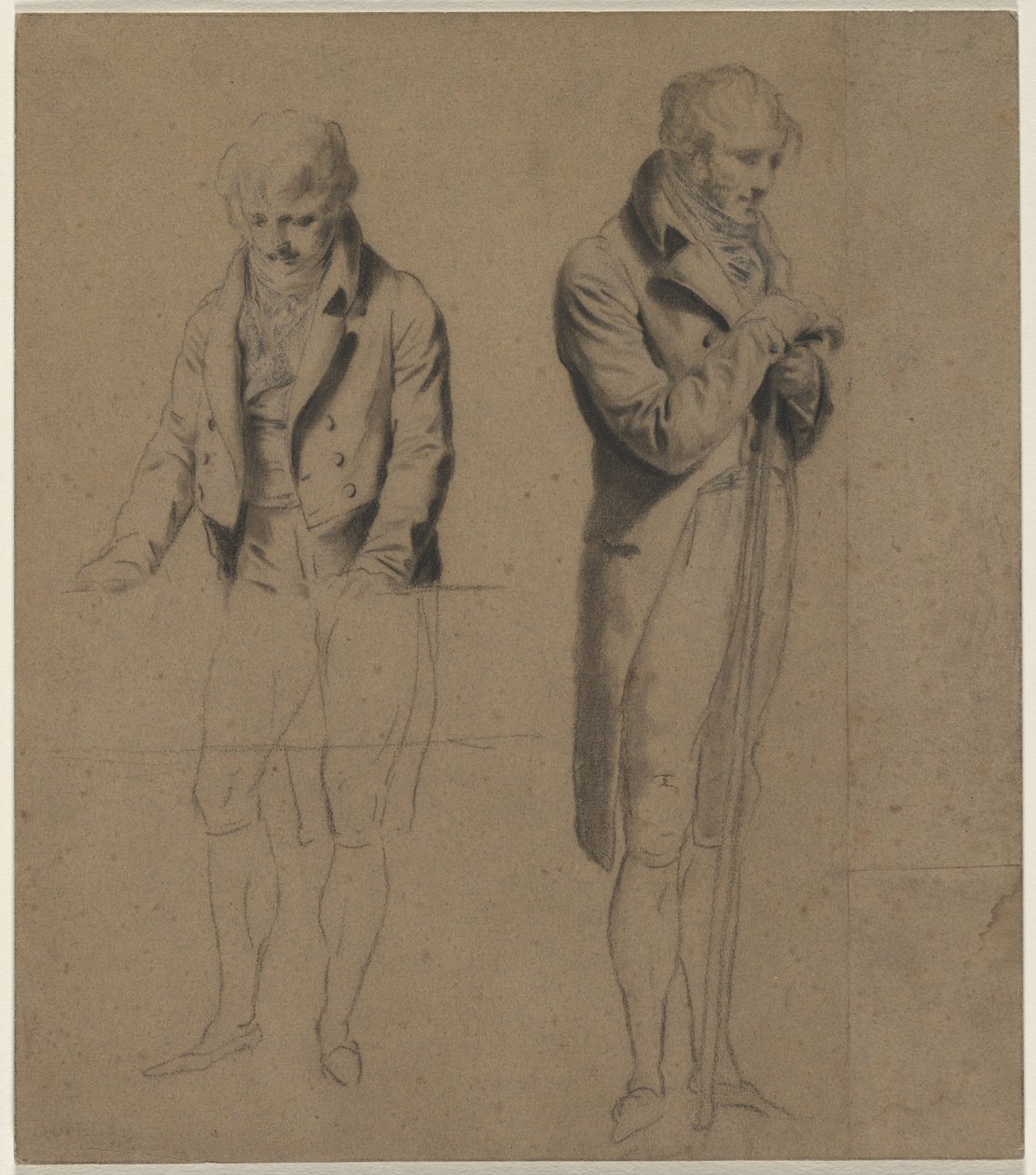 Dos figuras de pie (estudio para un juego de billar) de Louis Leopold Boilly