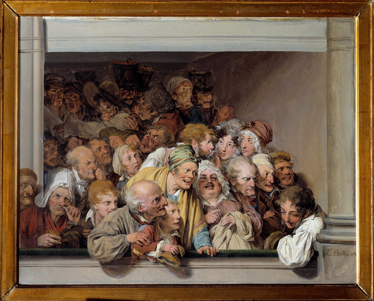 Una logia, el día del espectáculo gratuito de Louis Leopold Boilly