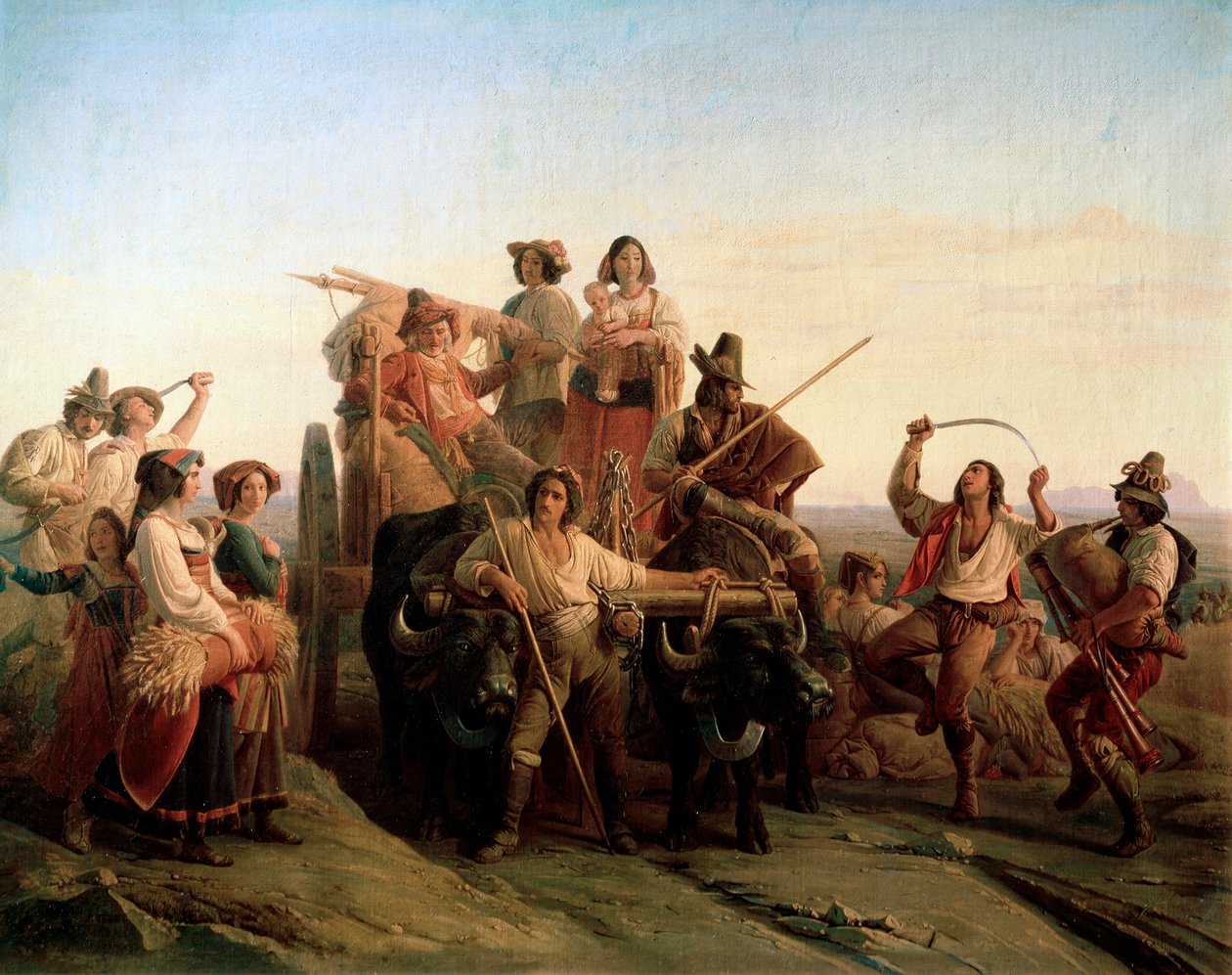 La llegada de los cosechadores en las Marismas Pontinas, 1833 de Louis Leopold Robert