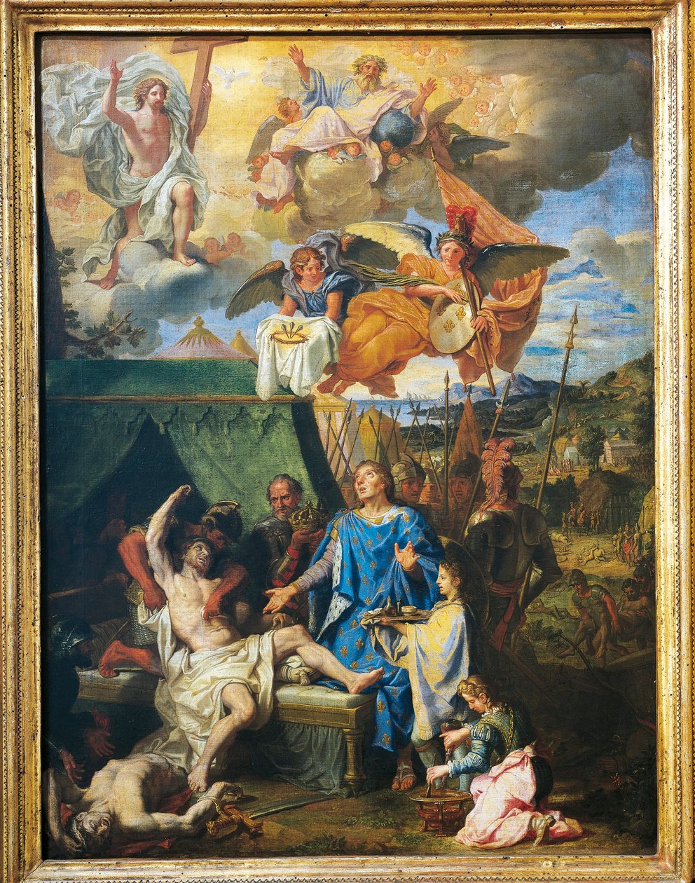 Taumaturgia: "El rey Luis IX cura a los soldados enfermos de peste" (óleo sobre lienzo) de Louis Licherie de Beurie