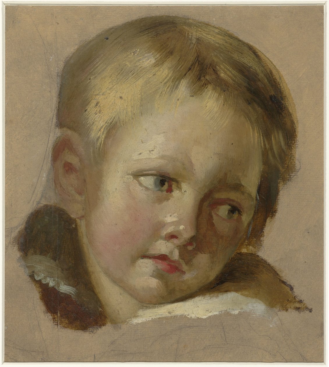 Boceto de la cabeza de un niño con pelo rubio claro de Louis Léopold Boilly (rejected attribution)