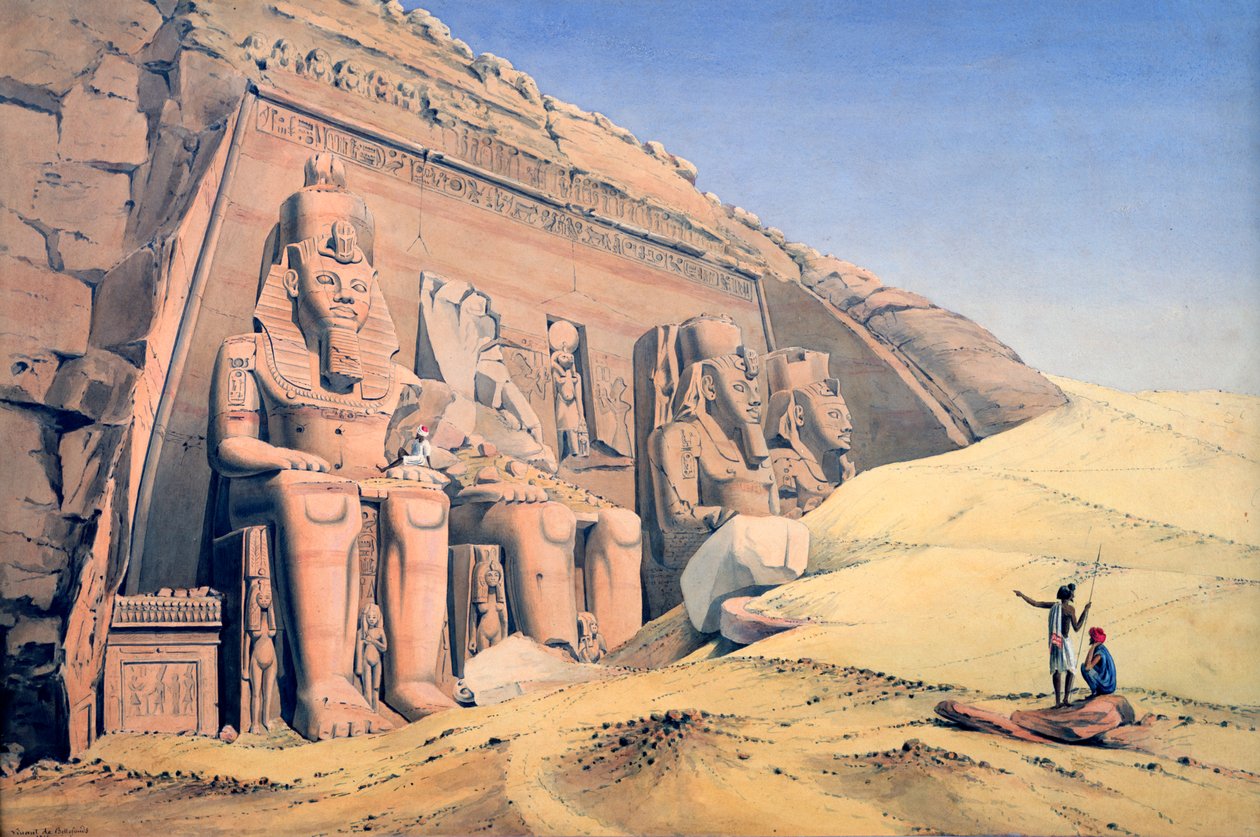 Gran Templo de Ramsés II, Abu Simbel, 1846 de Louis M. A. Linant de Bellefonds,