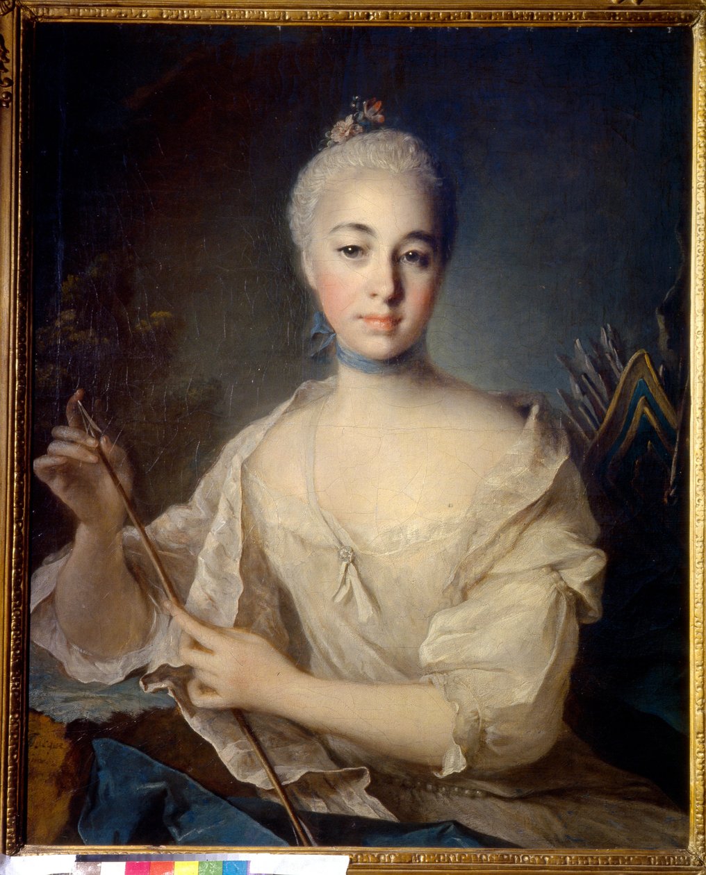 Retrato de la condesa Anna Vorontsova (1743-1769) (Retrato de la condesa A. Vorontsova). Pintura de Louis Tocque (1696-1772), óleo sobre lienzo, hacia 1758. Arte francés de Louis Tocqué