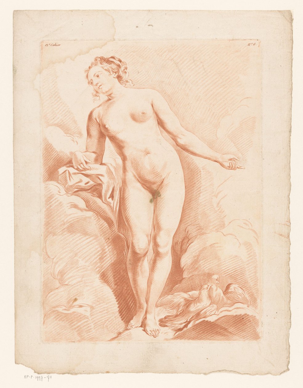 Venus desnuda con dos tórtolas de Louis Marin Bonnet (possibly)