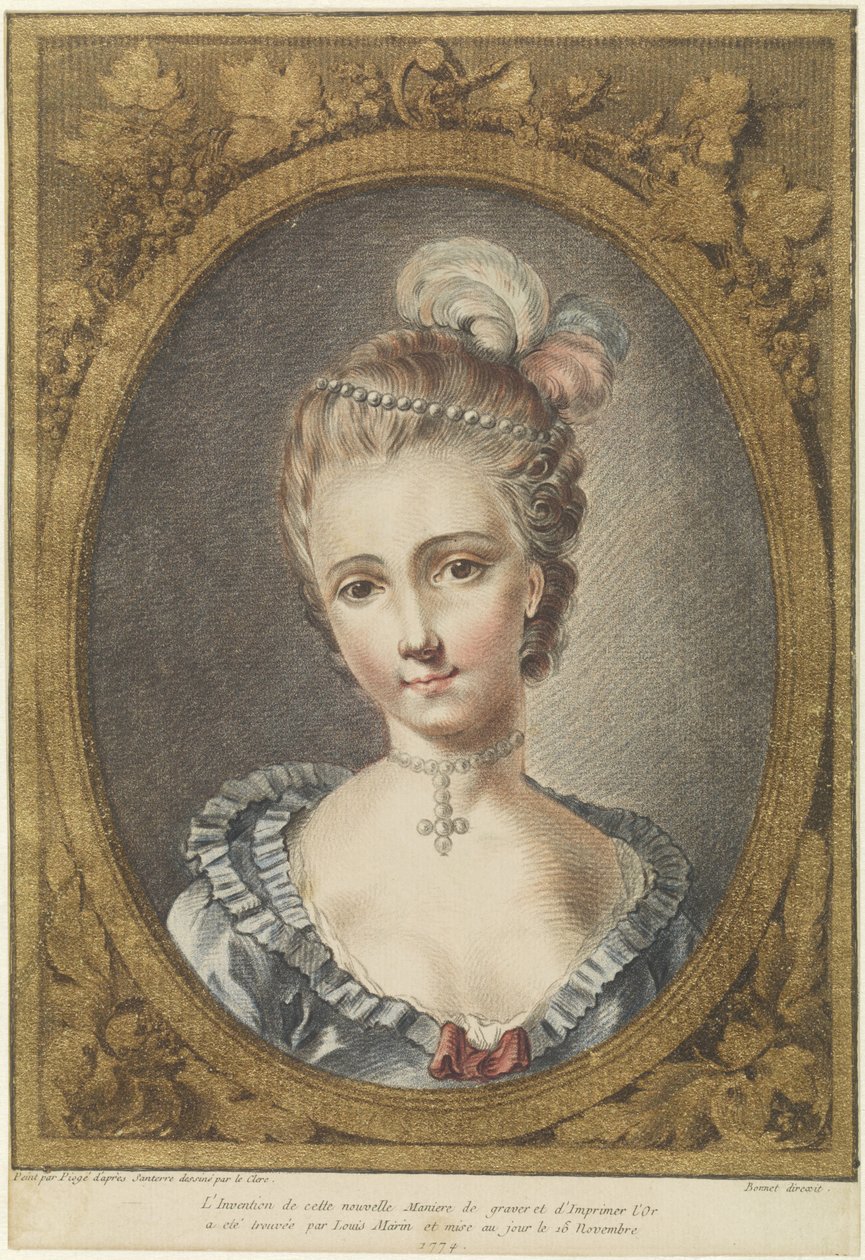 Busto de mujer joven con collar de perlas de Louis Marin Bonnet