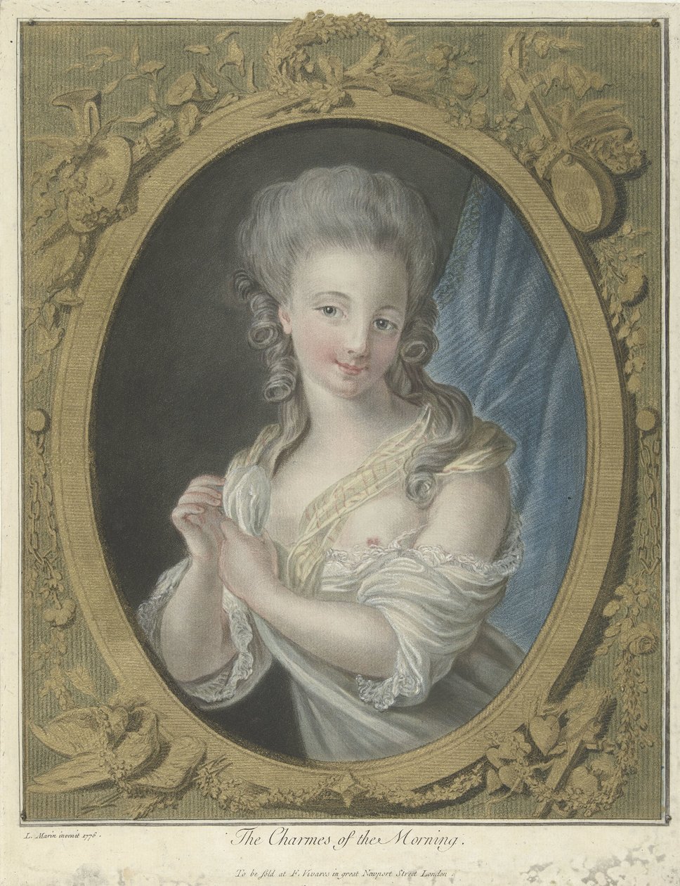 Mujer joven por la mañana Los encantos de la mañana (título sobre el objeto) de Louis Marin Bonnet