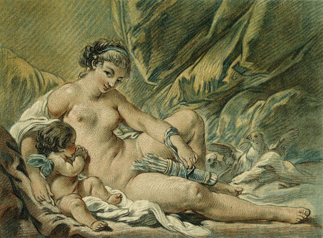 El Amor Convence a Venus para que Rinda sus Armas, según F. Boucher; L
