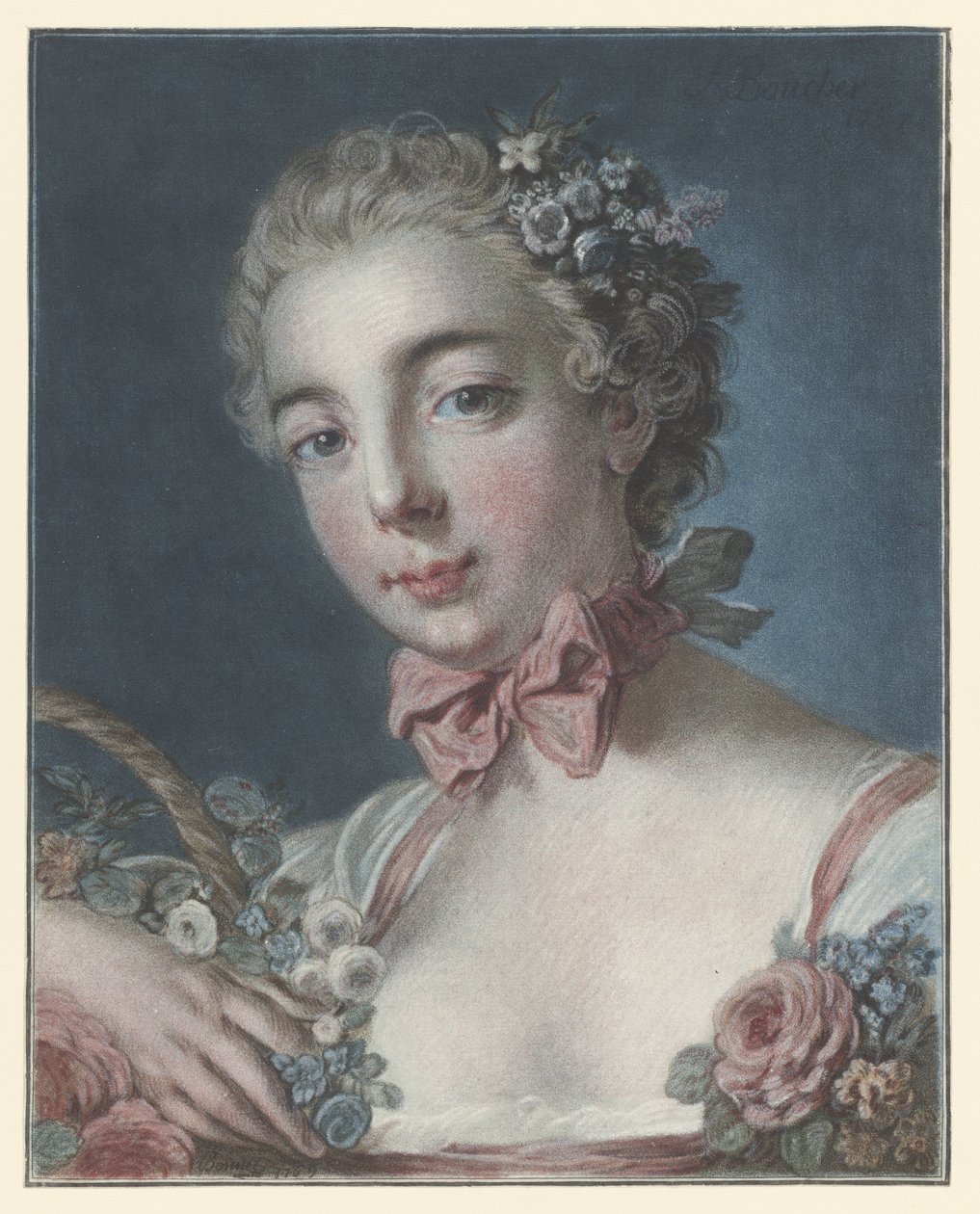 Retrato de Marie Amélie Baudouin como Flora jefe de flora de Louis Marin Bonnet
