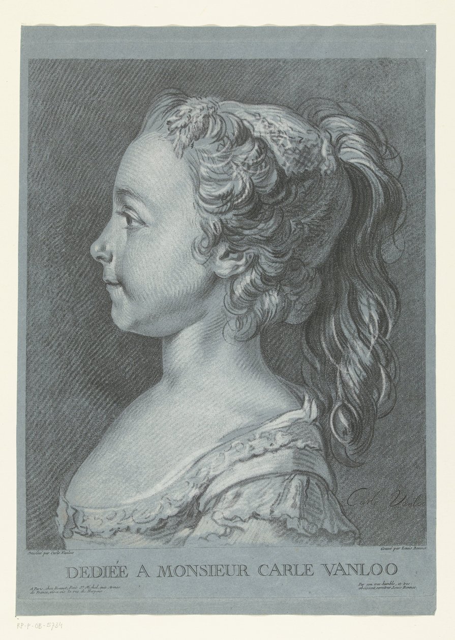 retrato, de, un, niña joven Tête de jeune fille de Louis Marin Bonnet