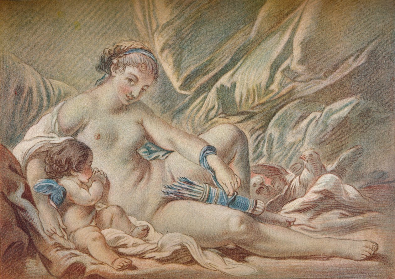 Venus y Cupido, siglo XVIII, 1919 de Louis Marin Bonnet