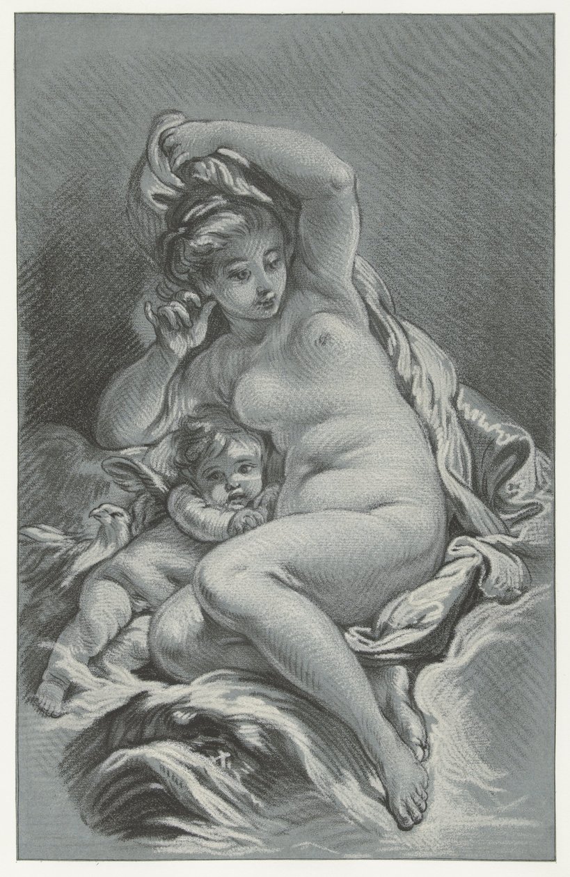 Venus en Cupido Venus y Cupido sobre un delfín de Louis Marin Bonnet