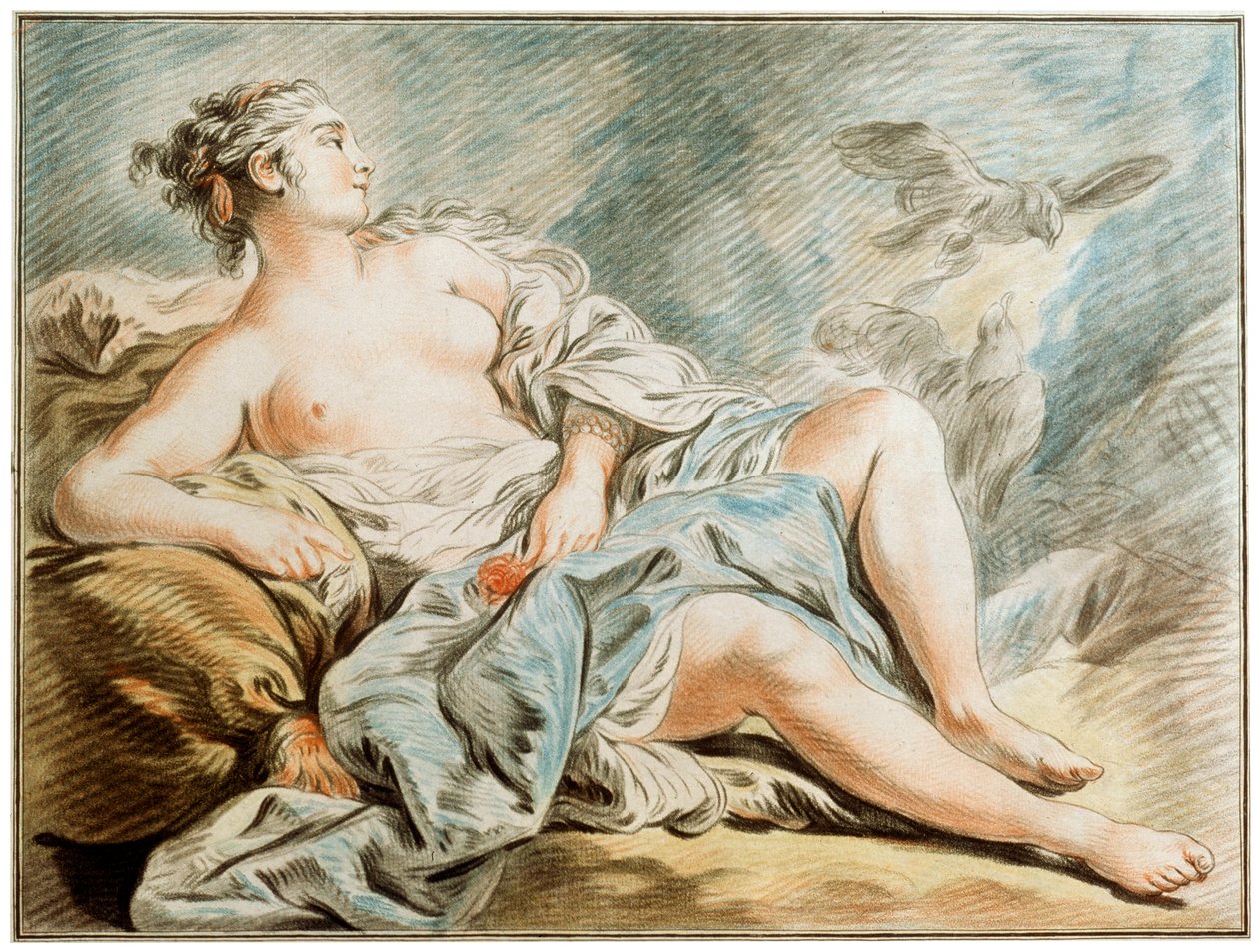 Venus con palomas, siglo XVIII de Louis Marin Bonnet