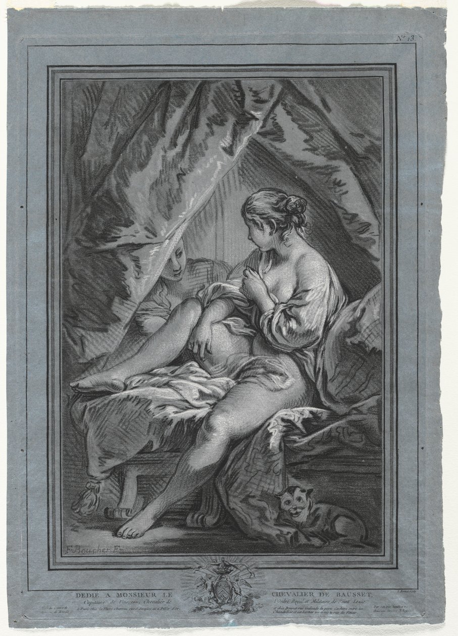 Young Woman Seated on a Bed de Louis Marin Bonnet