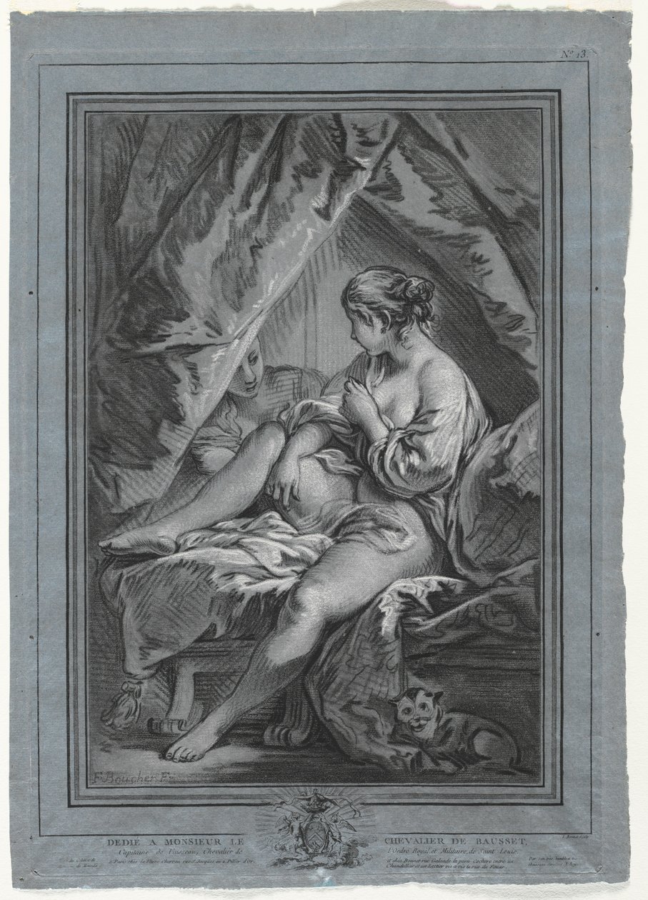 Joven Mujer Sentada en una Cama, 1764-1767 de Louis Marin Bonnet