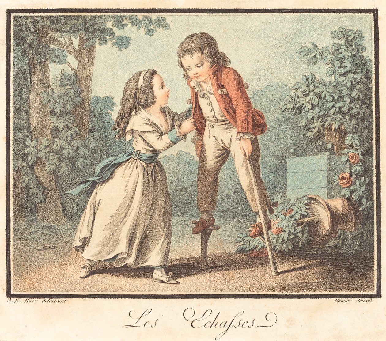Los zancos de Louis Marin Bonnet after Jean Baptiste Hüet, I