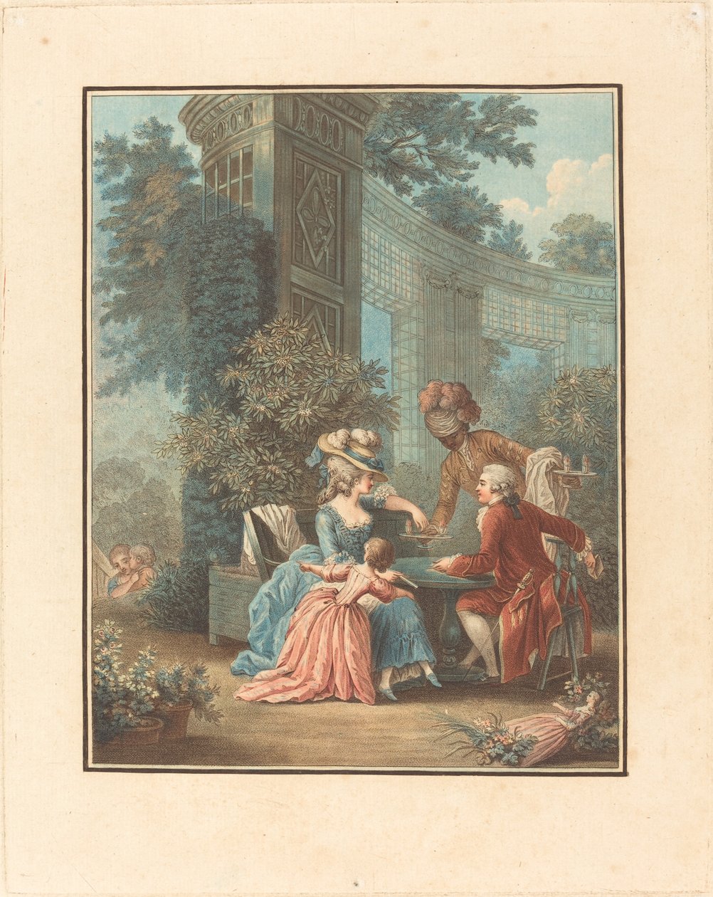La merienda de Louis Marin Bonnet after Pierre Antoine Baudouin