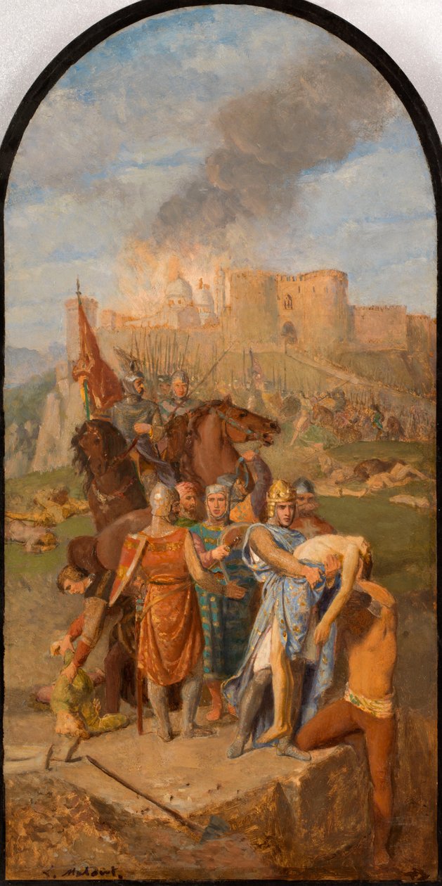 Boceto para la iglesia de Saint-Sulpice: San Luis entierra la plaga..., Entre 1864 y 1870 de Louis Matout