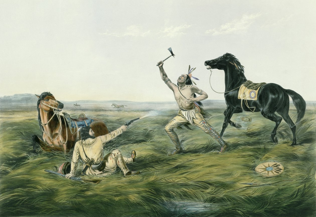 El último disparo, p. de Currier  Ives de Louis Maurer