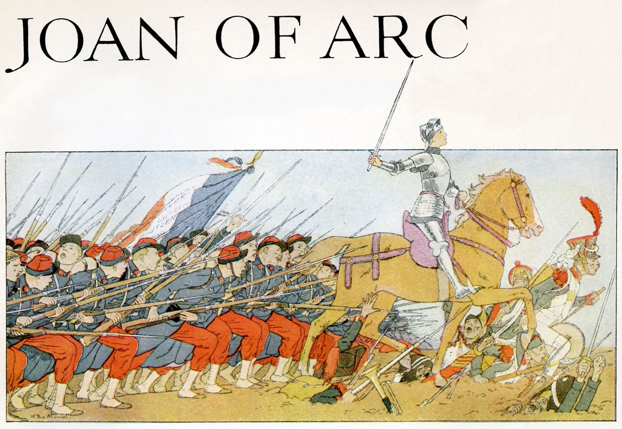 Juana de Arco liderando el ejército francés de Louis Maurice Boutet de Monvel