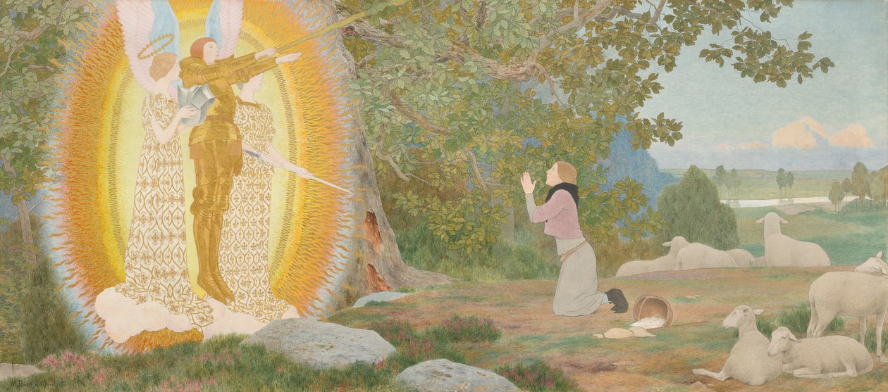 La visión y la inspiración (serie de Juana de Arco: I) de Louis Maurice Boutet de Monvel
