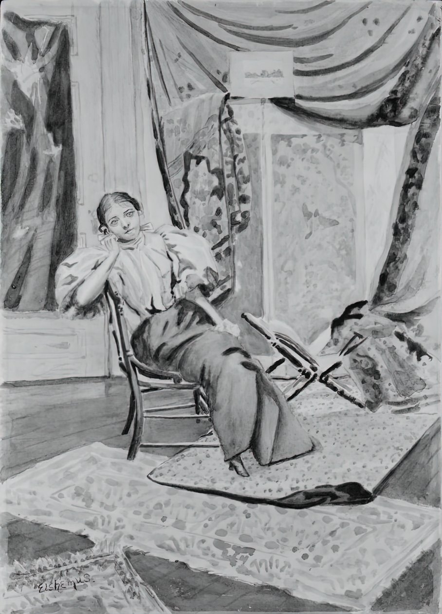 Niña en silla, c. 1891 de Louis Michel Eilshemius