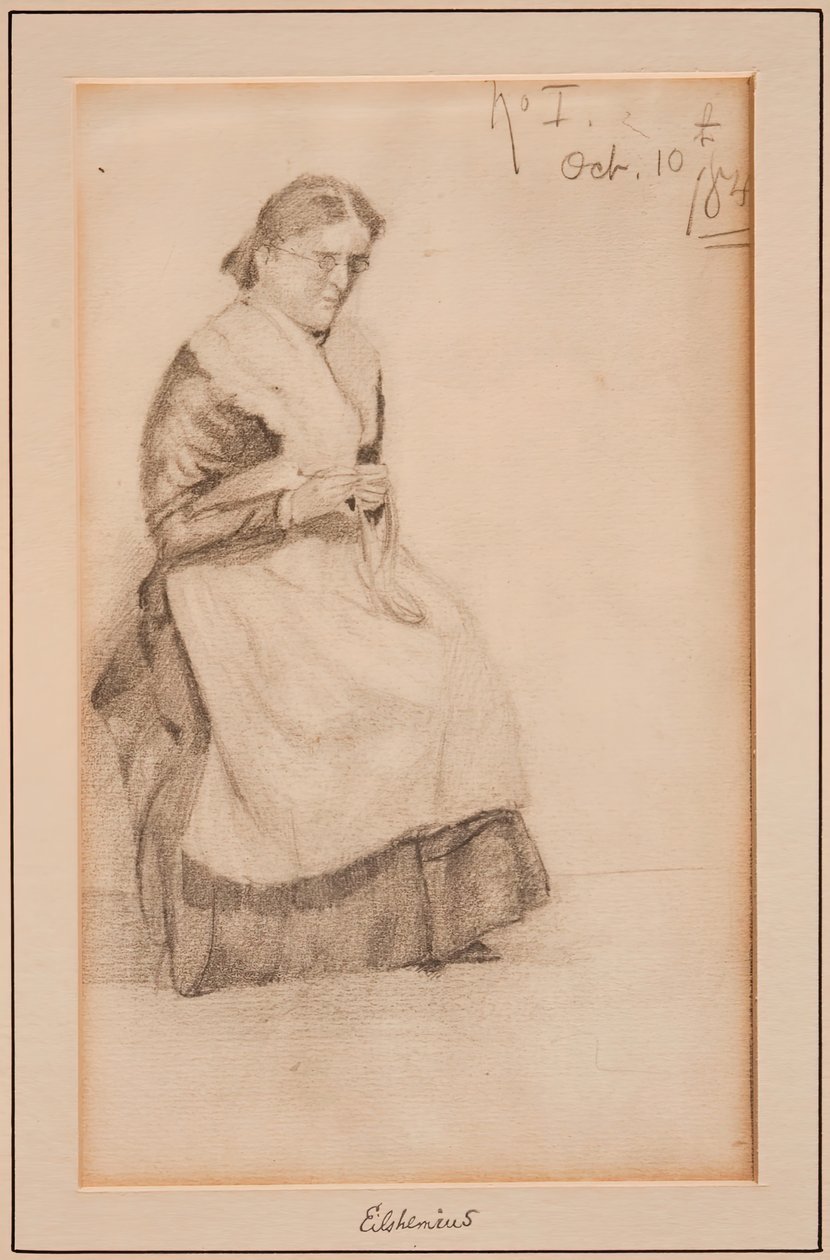 Tejiendo, 1884 de Louis Michel Eilshemius