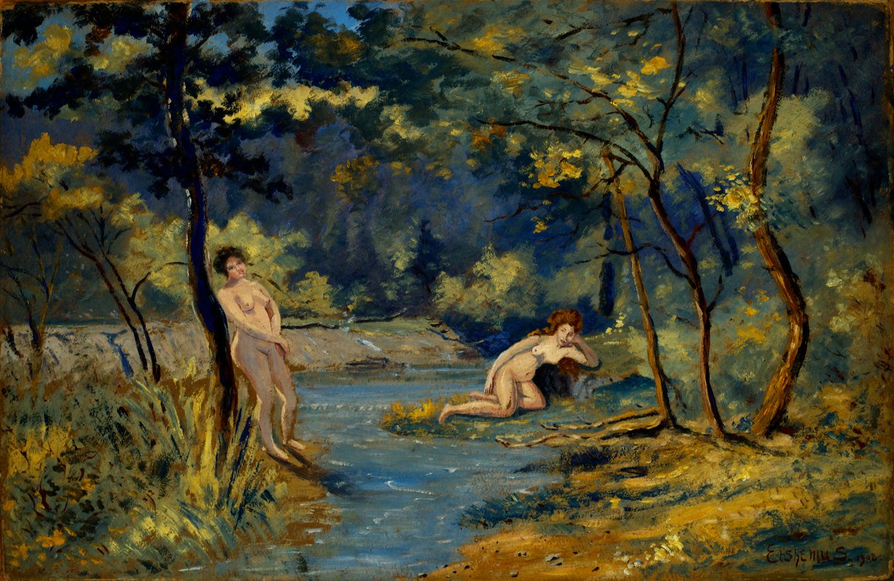 Ninfas de pie y reclinadas de Louis Michel Eilshemius