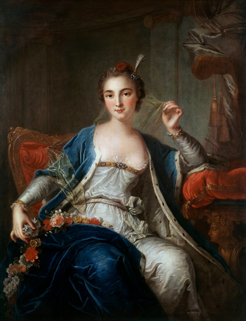 Retrato de Mademoiselle Salle en 1737. de Louis Michel van Loo