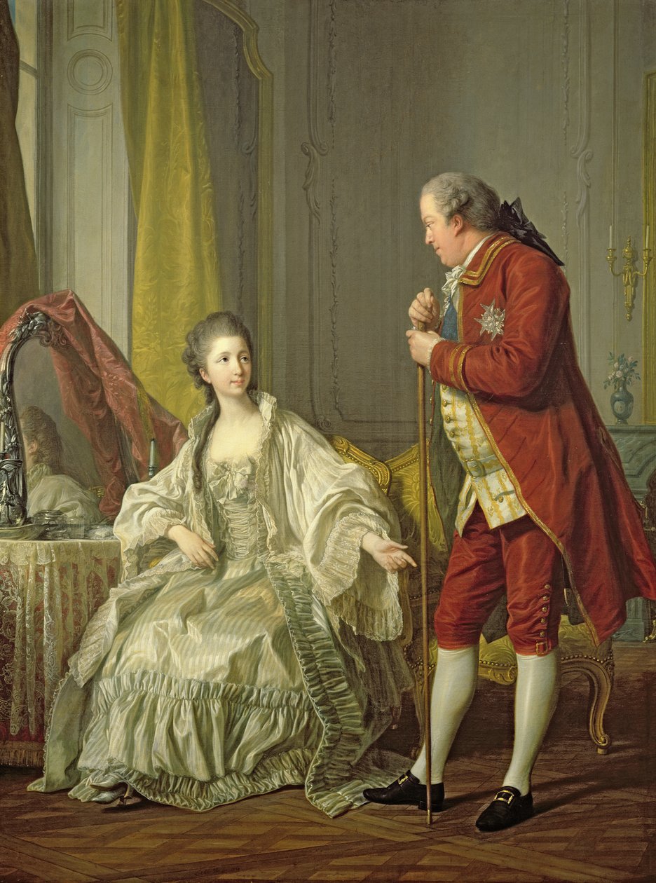 Retrato del Marqués de Marigny y su esposa, Marie-Francoise Constance Julie Filleul de Louis Michel van Loo