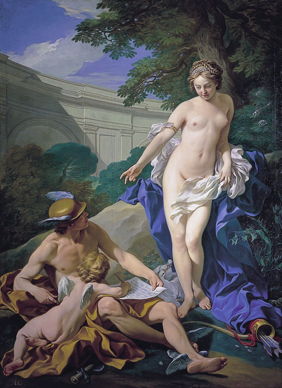 Venus, Mercurio y el Amor de Louis Michel van Loo