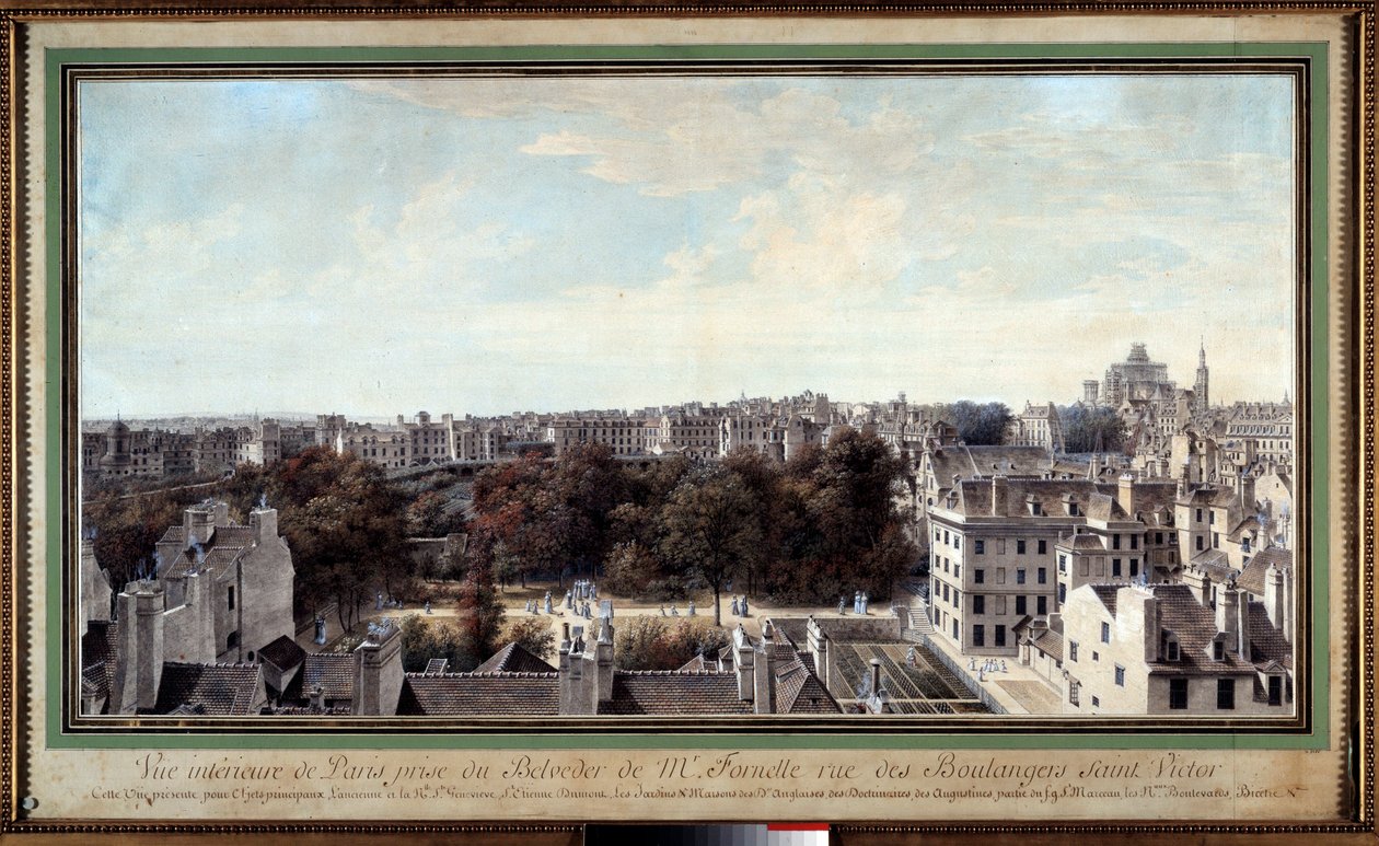 Vista de París desde el mirador de Monsieur Fournelle, rue des Boulangers Saint Victor de Louis Nicolas de Lespinasse