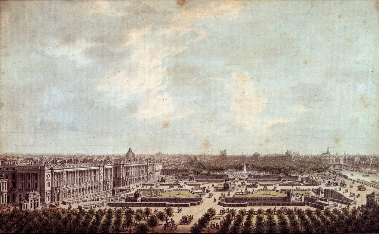 Vista de la Place Louis XV (actual Place de la Concorde en París) de Louis Nicolas de Lespinasse