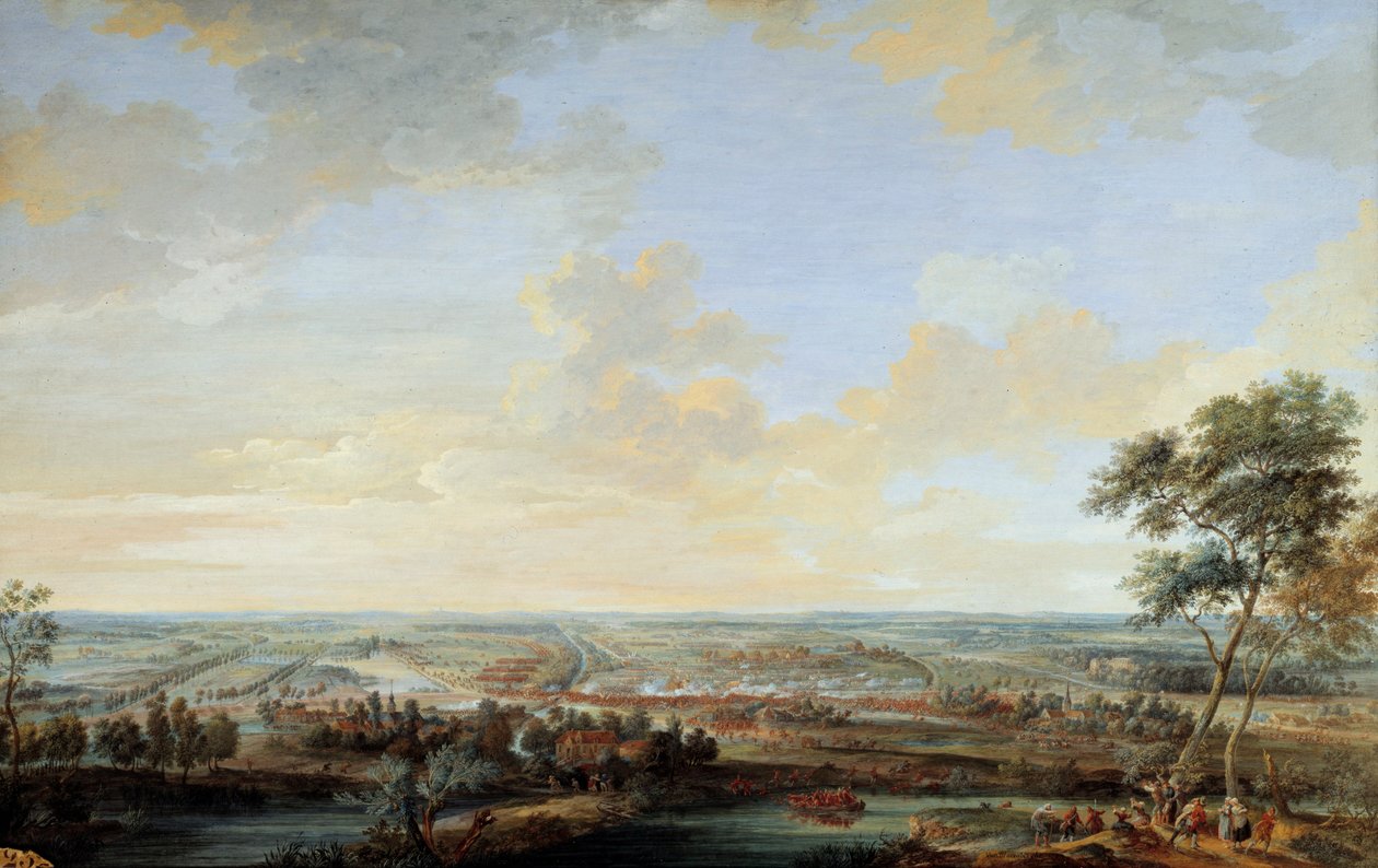 Guerra de Sucesión Austriaca (1741-1748): Batalla de Melle ganada por el Vizconde de Chayla, 9 de julio de Louis Nicolas van Blarenberghe
