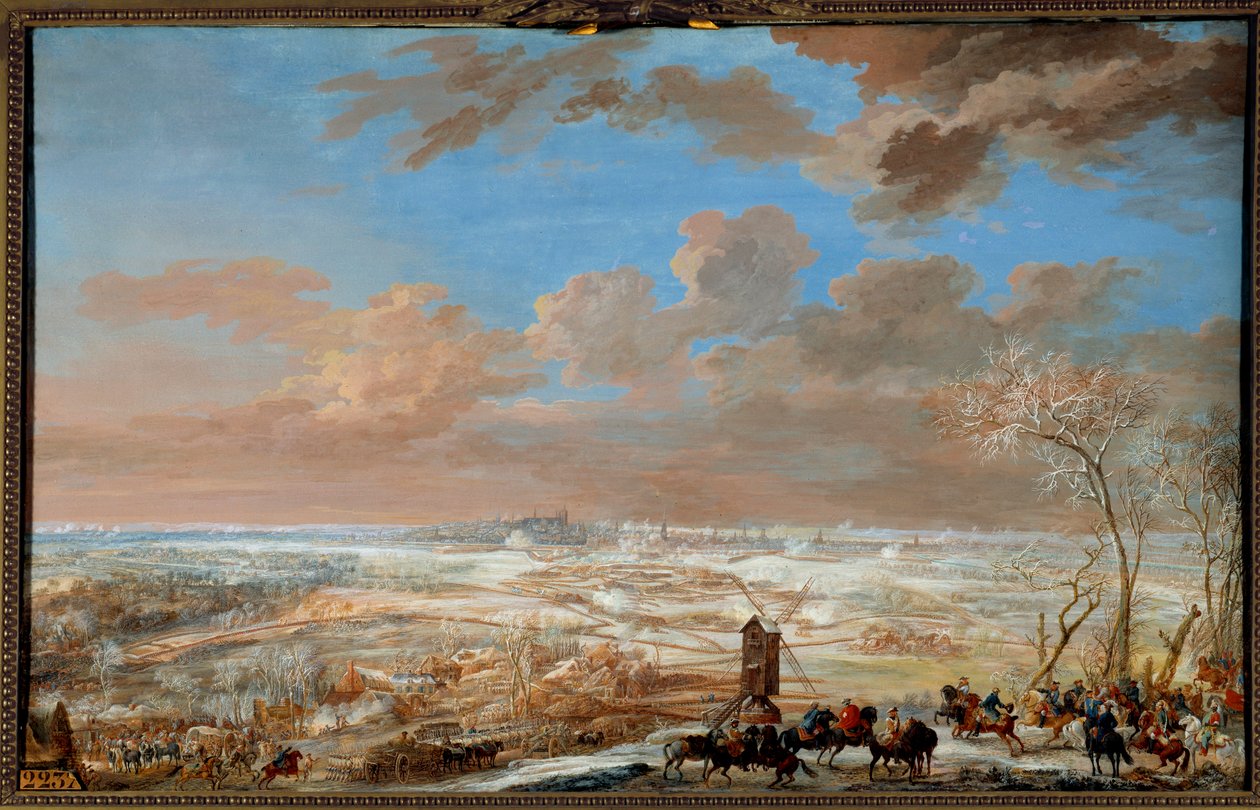 Guerra de Sucesión de Austria (1741-1748): Sitio de Bruselas bajo la nieve por el mariscal de Sajonia del 7 al 20 de febrero de 1746 de Louis Nicolas van Blarenberghe