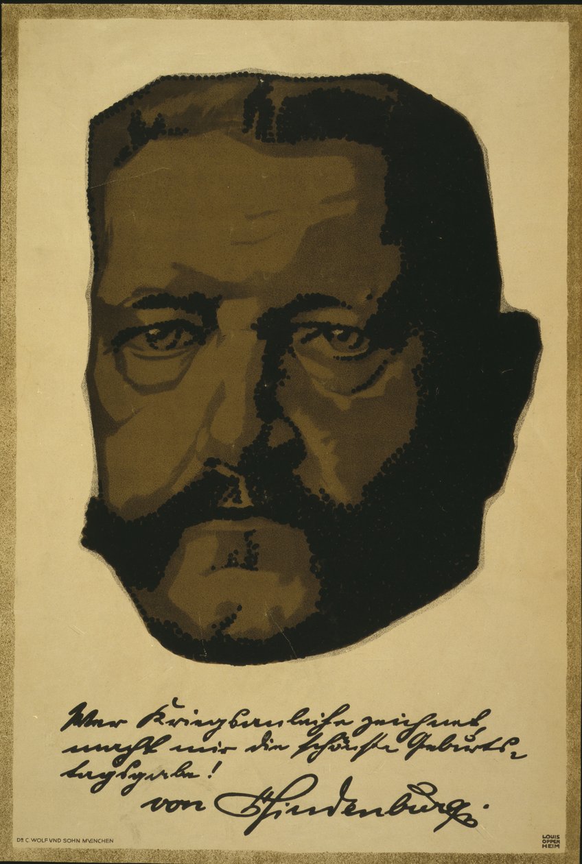 Retrato del Mariscal de Campo General Paul von Hindenburg de Louis Oppenheim
