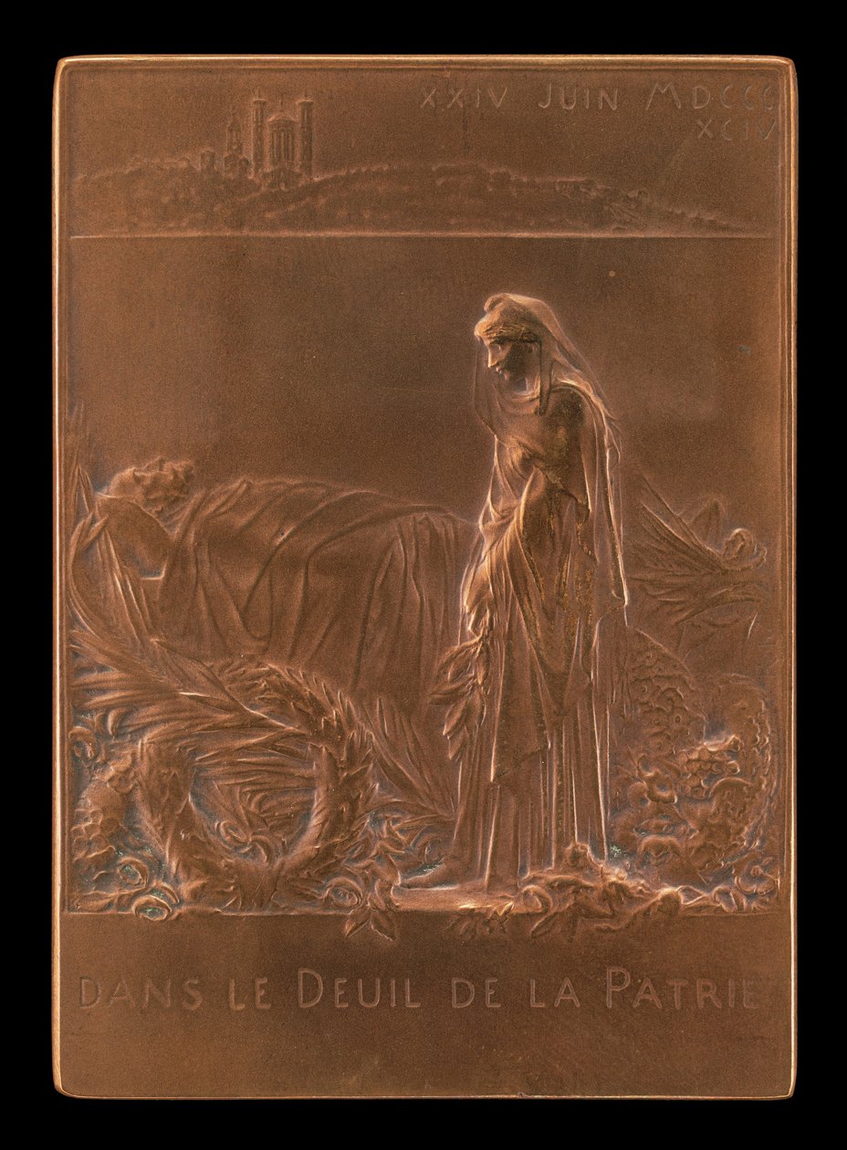 Francia lamentando al Presidente de la República [reverso], 1894 de Louis Oscar Roty