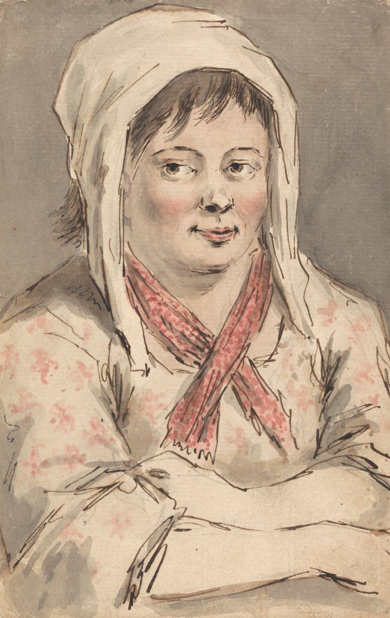 Una joven campesina con los brazos cruzados de Louis Philippe Boitard