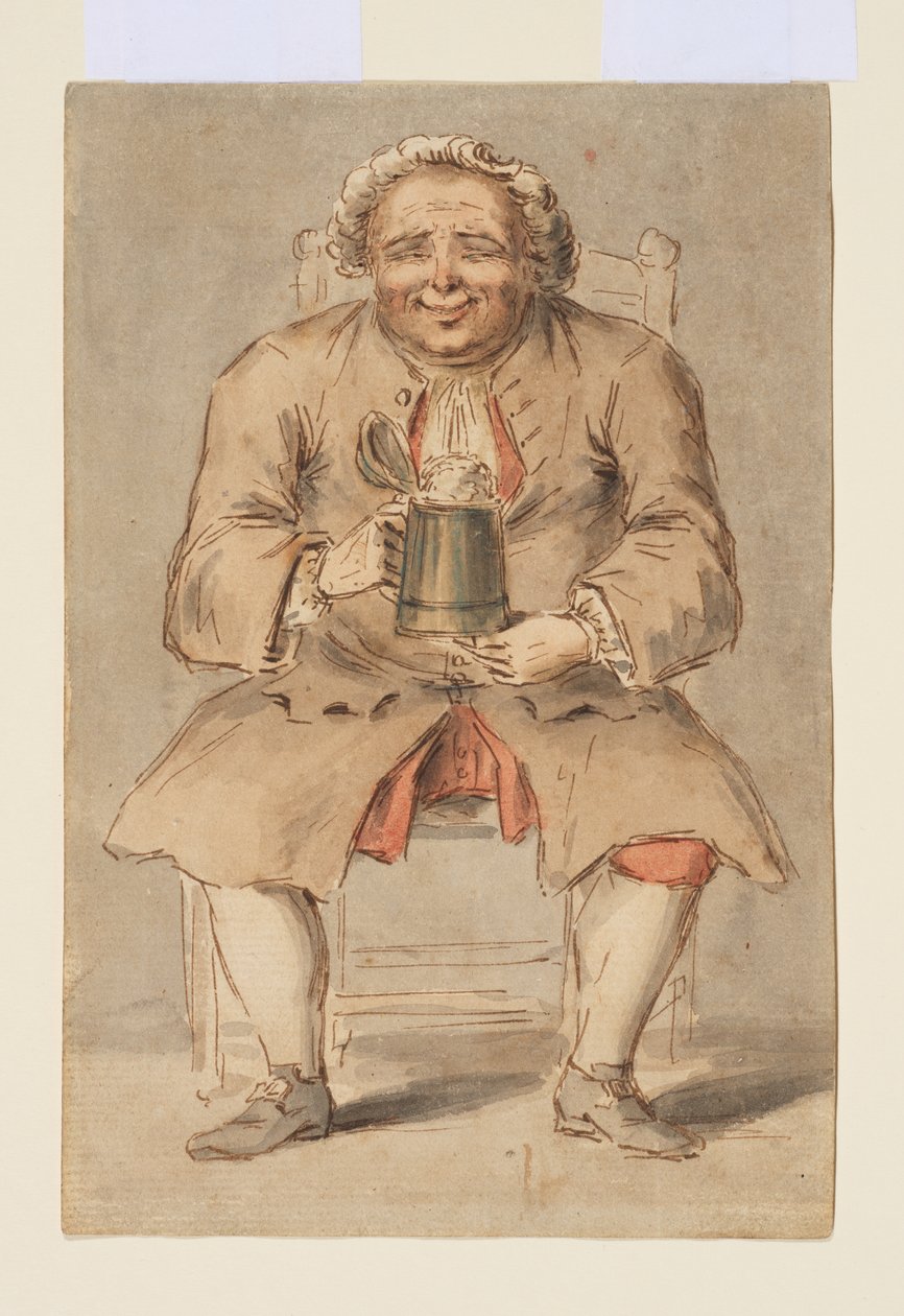 Hombre sentado con una jarra de cerveza de Louis Philippe Boitard