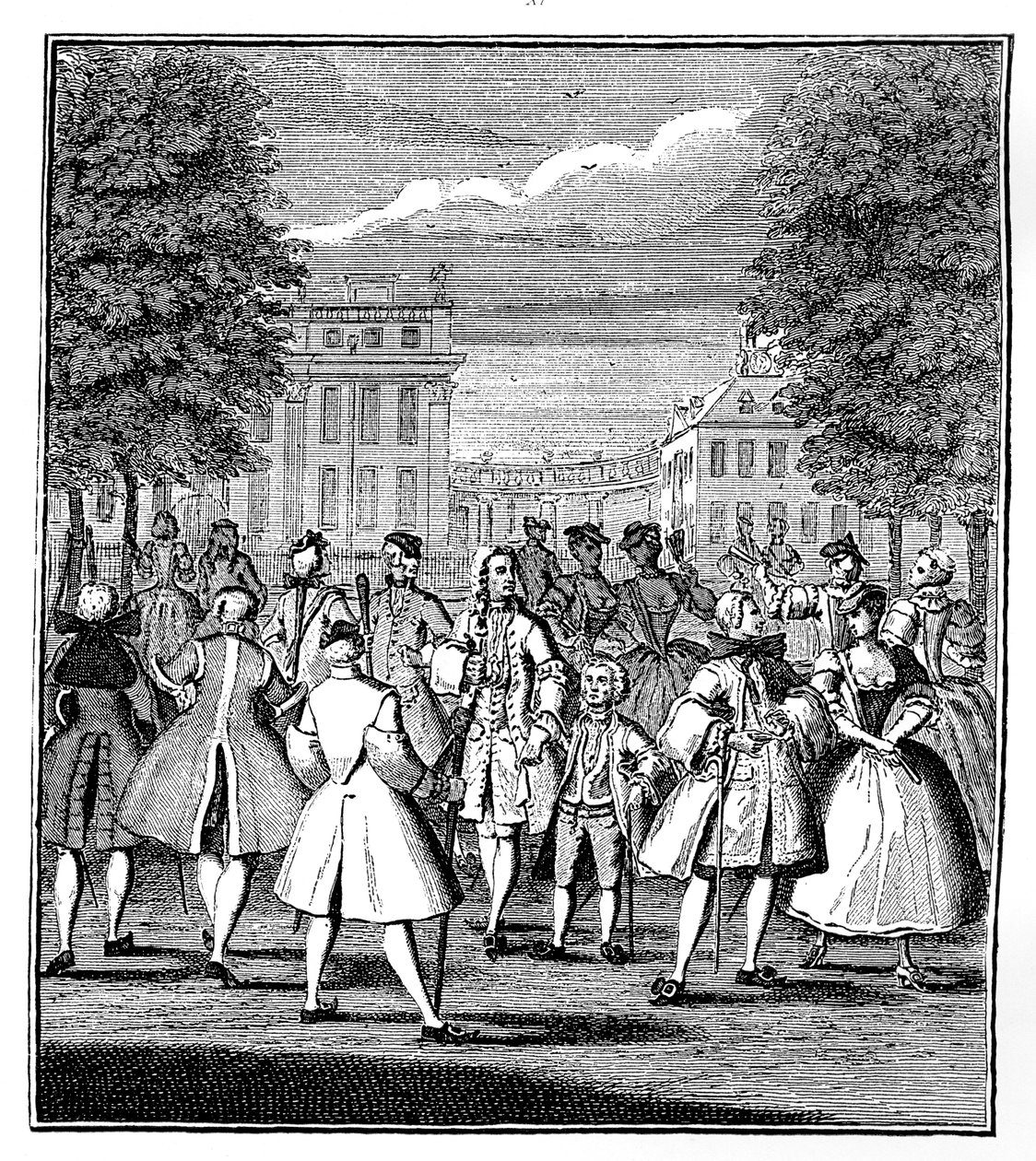 La alta sociedad en el parque de St James, 1750 de Louis Philippe Boitard