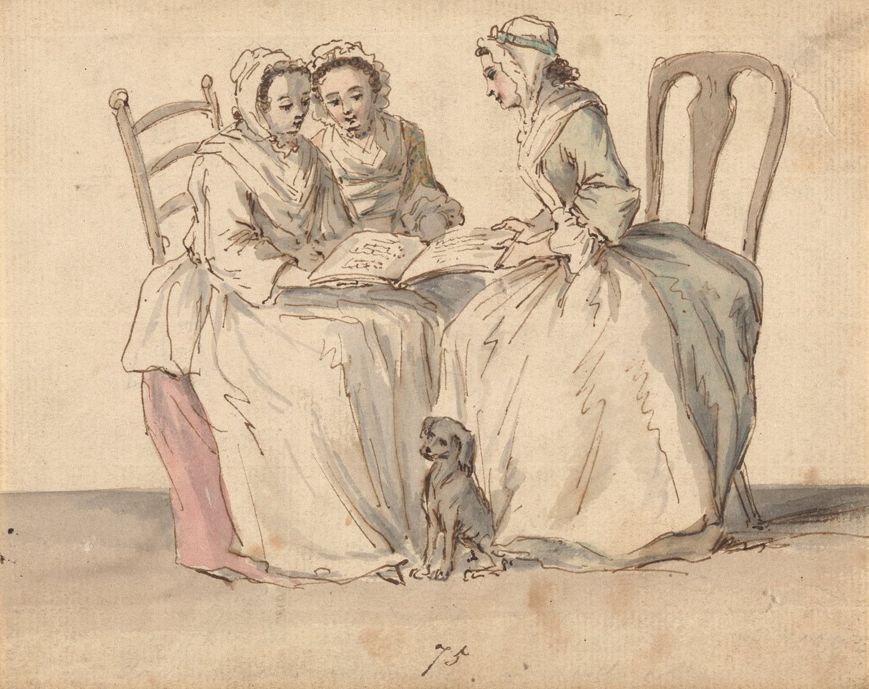 Tres mujeres sentadas de Louis Philippe Boitard