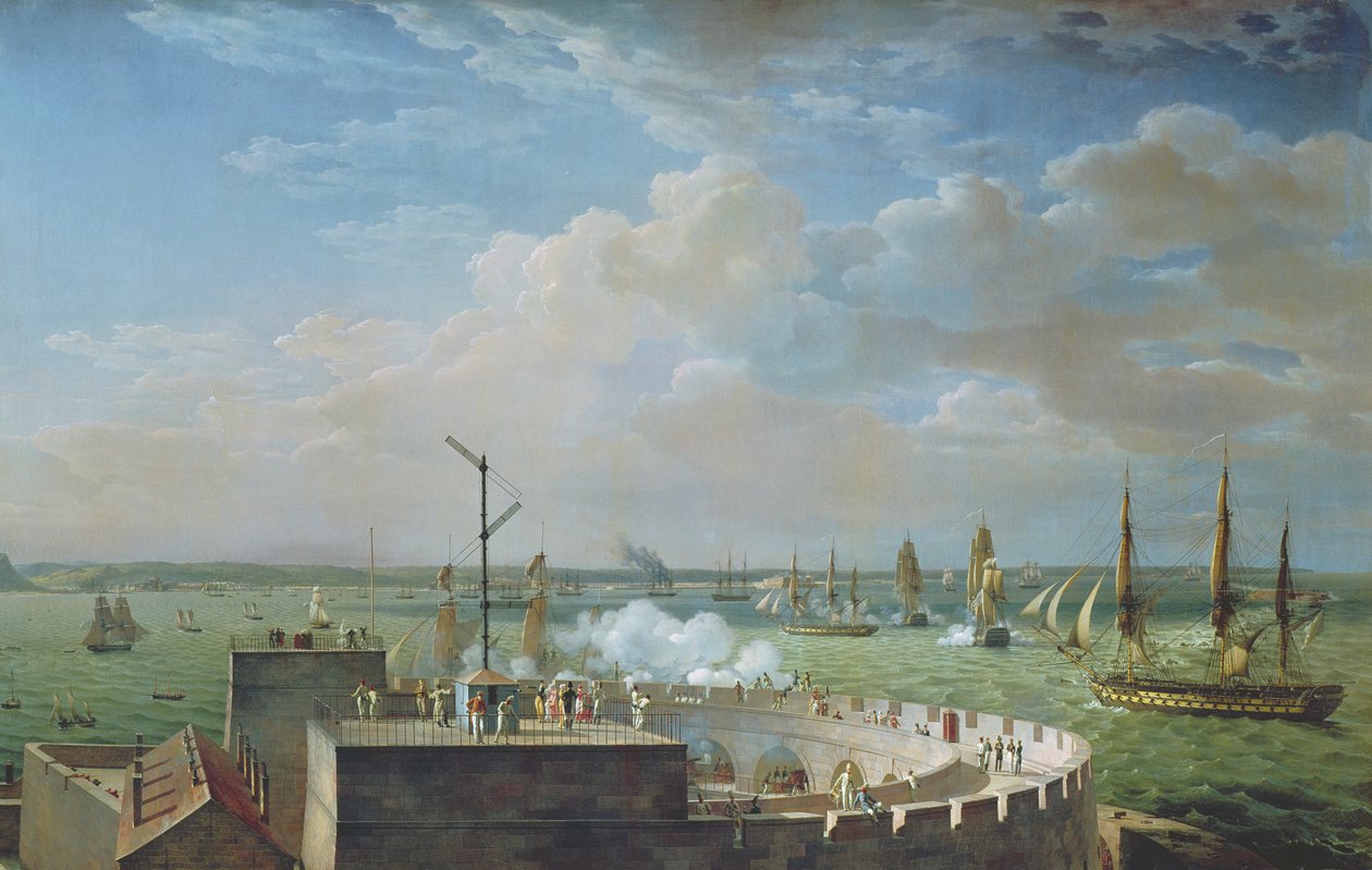 Puerto de Cherburgo, 1822 de Louis Philippe Crepin
