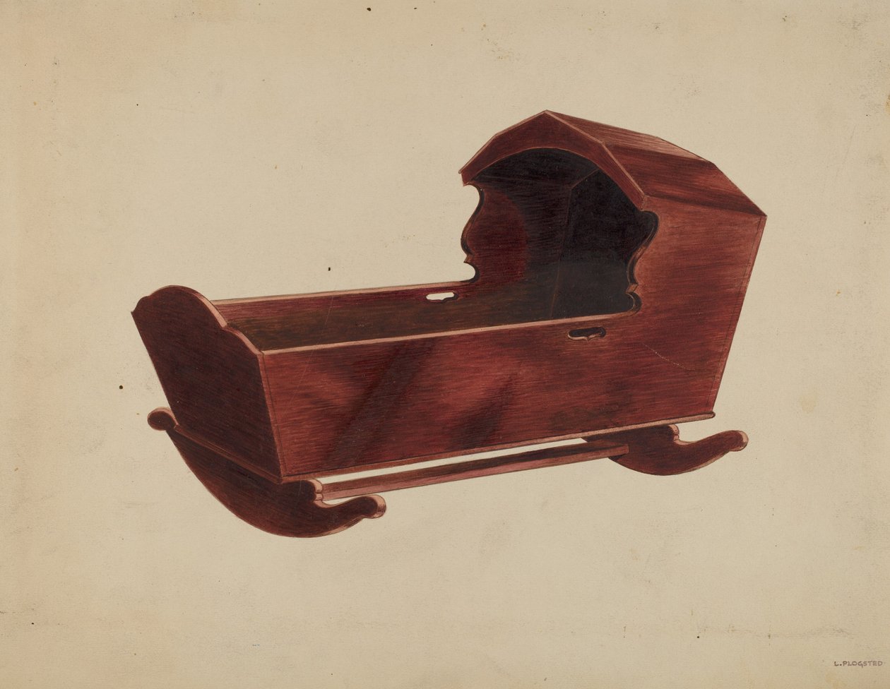 Cuna de caoba de Louis Plogsted