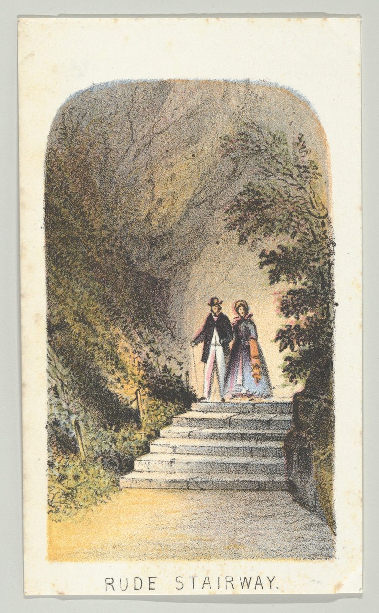 Escalera rústica, de la serie, Vistas en Central Park, Nueva York, Parte 2, 1864 de Louis Prang