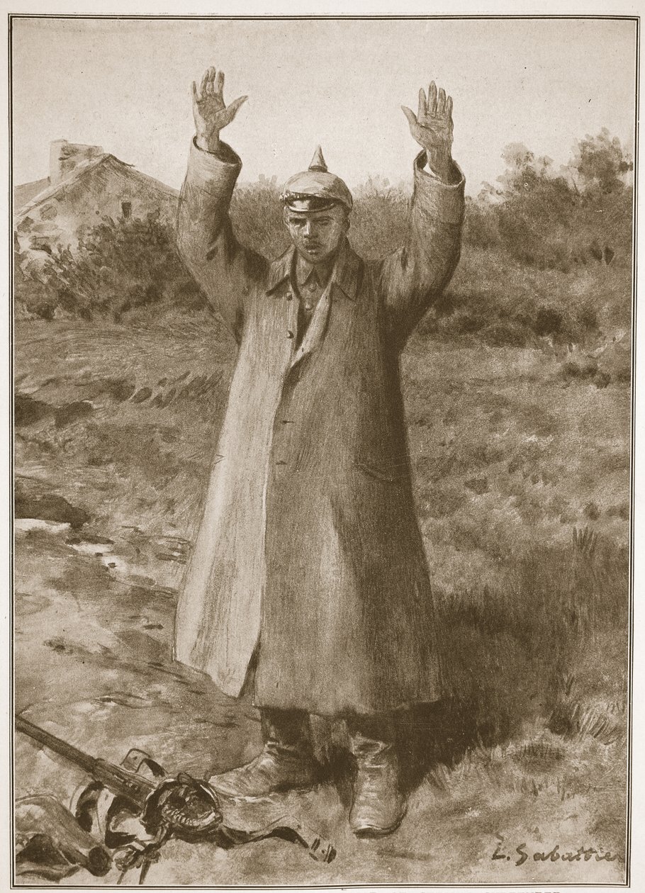 Kamerad.. ¡Perdón! Manos arriba, método de rendición alemana de Louis Remy Sabattier